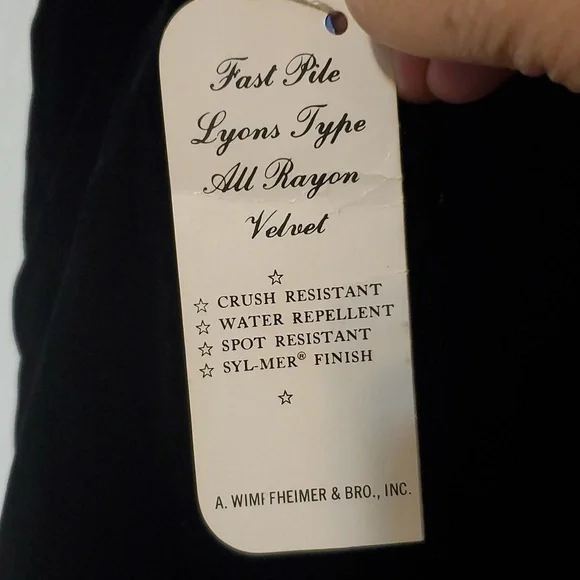 Vintage Wimpfheimer & Bro 50/60s blk velvet dress silver braid trim Sz 16 - Picture 10 of 16